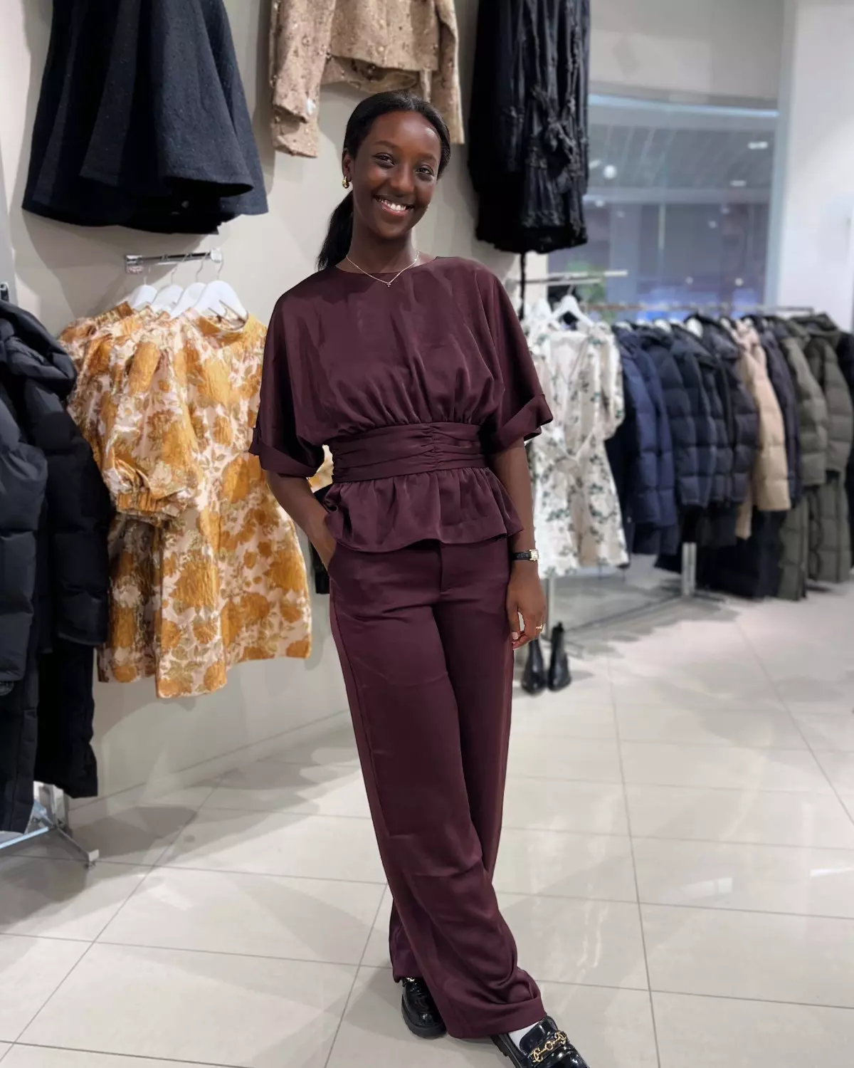 Emmet Heavy Sateen Pants Burgundy - Neo Noir