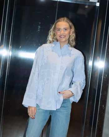 Xavier Stripe Flower Shirt Pale Blue - Co’Couture