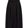 Luna Belt Midi Pleat Skirt Black - Co'couture