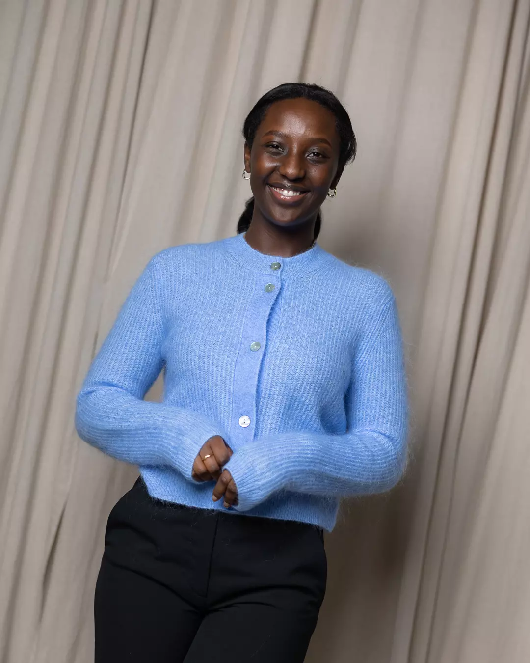 Andrea Knit Rib Cardigan Frozen Fjord - Samsøe Samsøe