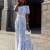 Sophie Puff Maxi Dress Wisteria Kiss - Love Lolina