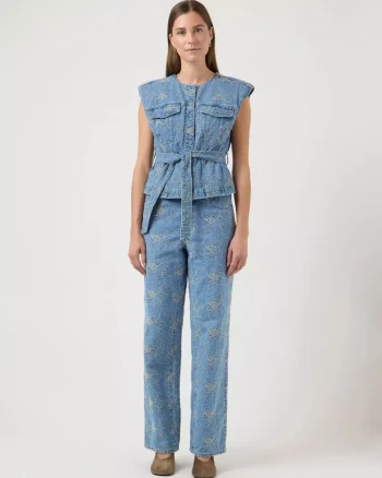 Yassia MW EMB Straight Jeans - YAS