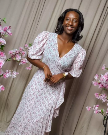 Sinda Print Dress Rose - A-View