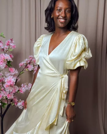 Sinda Dress Pale Yellow - A-View