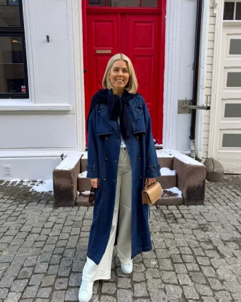 Delina Denim Trench Coat Navy Denim - Co`Couture