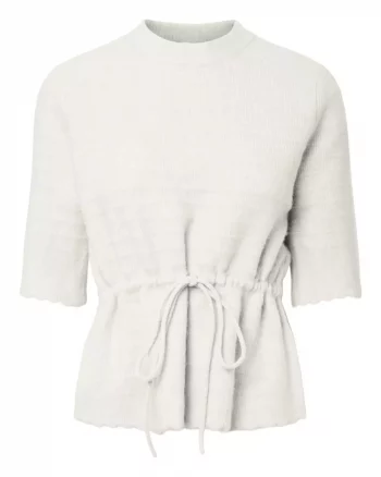 Yasthellis SS Knit Pullover Star White - Yas