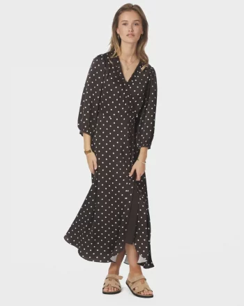 Malinga Dot Dress Dark Brown - Neo Noir