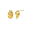 Mini Interlocking Stud Earrings Gold - Orelia