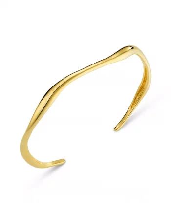 Fine Wave Bangle Gold - Orelia