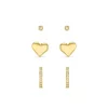 Molten Heart & Pave Hoop Ear Stacking Set Gold - Orelia