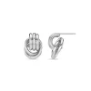 Mini Interlock Stud Earrings Silver - Orelia