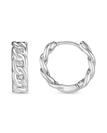 Chain Midsize Hoops Silver - Orelia