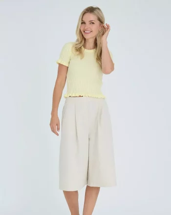 Fabi Knit Top Pale Yellow - A View