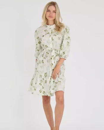 Kate Dress Forest Green/White - A View