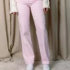 Yaspira HW Straight Pink Jeans Ballerina - Yas