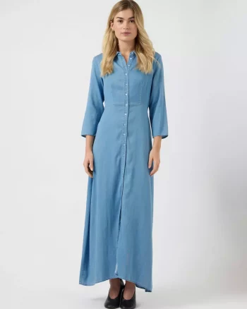 Yassavanna Chambray Dress Skyway - Yas