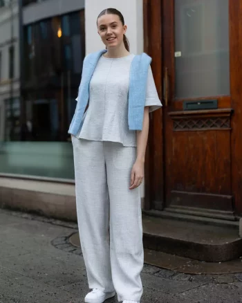 Emryn Pant Grey Snow Melange - Mbym