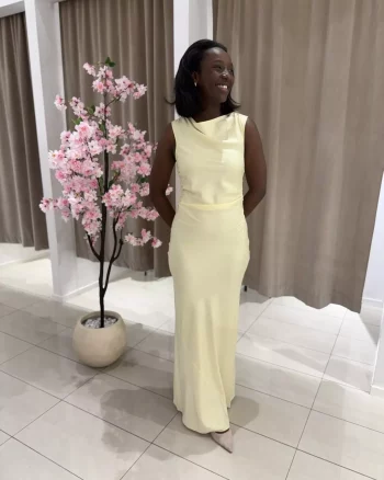 Florentina Dress Pastel Yellow - Urban Pioneers