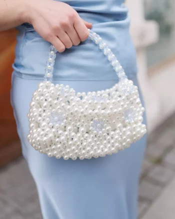 Pearly Pop Bag White/Light Blue- Sui Ava