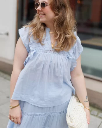 Jayla S Voile Top Light Blue - Neo Noir