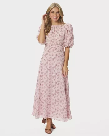 Kikka Chiffon Flower Dress Rose - Neo Noir