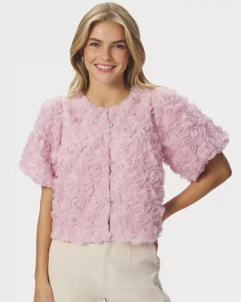 Aisa Flower Blouse Rose - Neo Noir