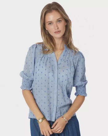Diana Dobby S Blouse Light Blue - Neo Noir