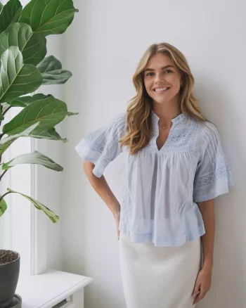 Siama S Voile Blouse Light Blue - Neo Noir