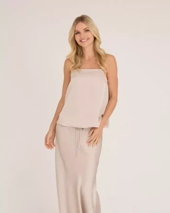 Emily Strap Top Champagne - A-View