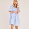 Cheri Short Dress Light Blue - A-View