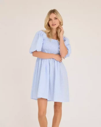 Cheri Short Dress Light Blue - A-View