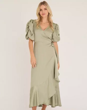 Sinda Dress Dusty Green - A-View