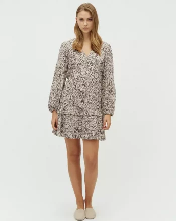 Shinya Dress Lynx Print Grey - MbyM