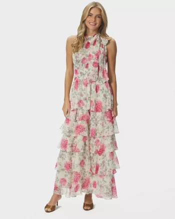 Marli Big Flower Dress Creme - Neo Noir