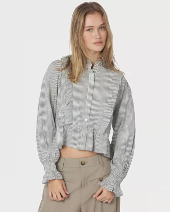 Petrine Stripe Blouse Blue - Neo Noir