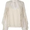 Sybell Lace Blouse Soft Beige - Second Female