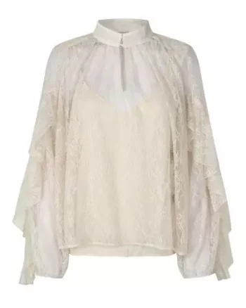 Sybell Lace Blouse Soft Beige - Second Female