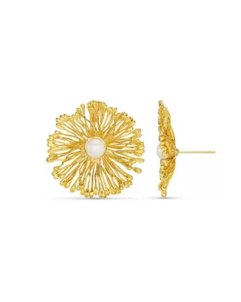 Statement Flower & Pearl Earring - Orelia