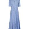 Teran Stripe Pleat Dress Pale Blue - Co´couture