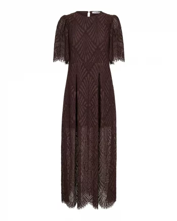 Leti Lace Maxi Dress Dark Brown - Co´couture