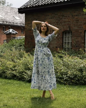 Cecilie Dress White/Blue - Secrets By B