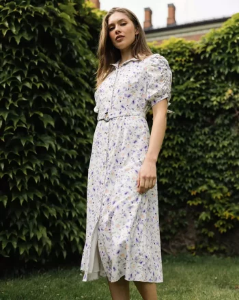 Genevieve Dress Creme Print