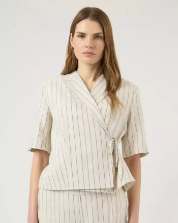 Yaslinura Linen Blend Blazer Pristine - Yas