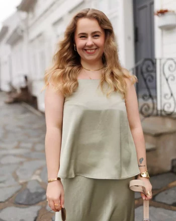 Emily Strap Top Dusty Green - A-View