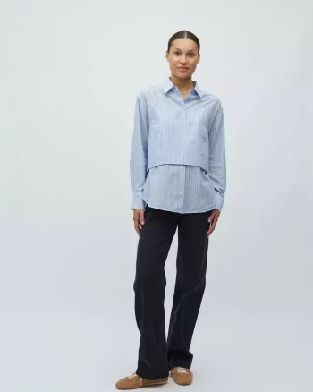 Aulora Blouse Light Blue Stripe - Mbym
