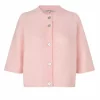 Andrea Knit Rib Cardigan Crystal Pink - Second Female