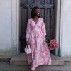 Livorno Dress Pink Flower AOP - Urban Pioneers