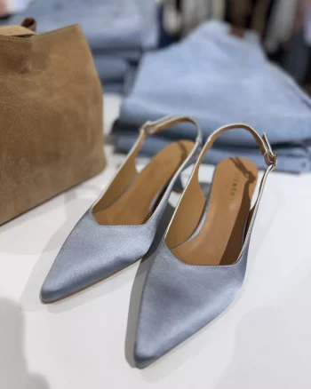 Laura Light Blue Satin - Pavement