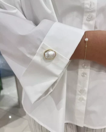 Button Cover Peal Stone Gold - Sticky Bestie