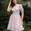 Aurelie Dress Pink Print - Secrets By B